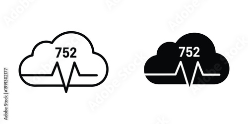 Comparison of cloud storage symbols with heartbeat icons and numeric labels
