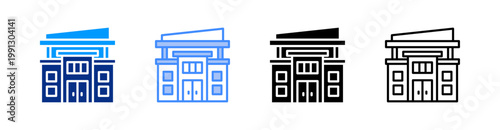 Shopping Mall Multiple Style Icon Set Vector 