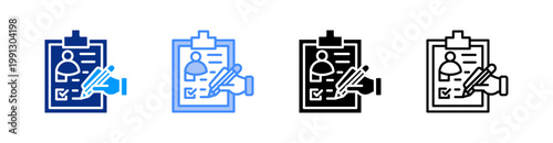 Customer Survey Multiple Style Icon Set Vector 