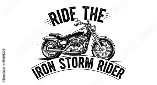 Motorcycle with text graphic.