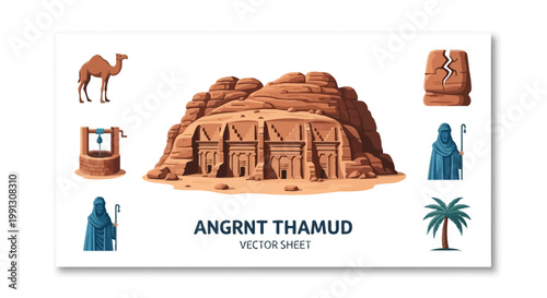 Ancient rock carvings depict historical narratives of desert.