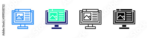 Blogging Multiple Style Icon Set Vector 