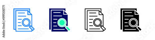Proofreading Multiple Style Icon Set Vector 