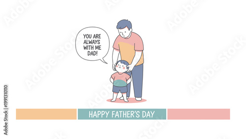 Father's Day Sentiment: A heartwarming illustration of a father and child sharing a tender moment, expressing the bond of love and gratitude. 