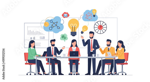 Business people in meeting room.