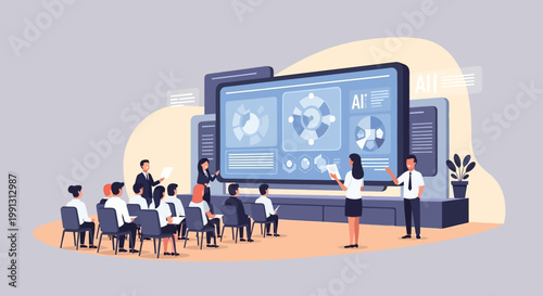 Business people in meeting room.