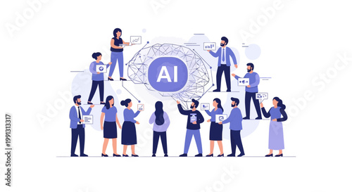 People working with artificial intelligence.