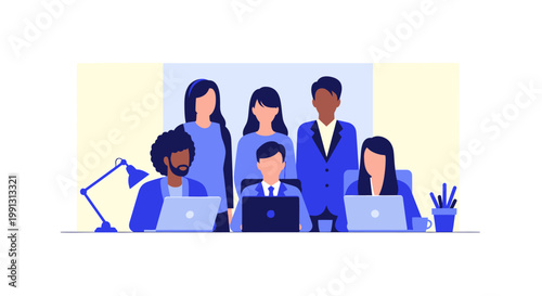 Business People Working Together Office.