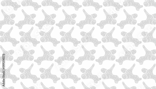 Galangal Seamless Pattern. Handdrawn Root Illustration. Botanical Spice Background. for Packaging Textile Design