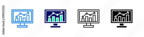 Market Volatility Multiple Style Icon Set Vector 