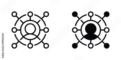 Obraz na płótnie CRM Vector Line Icon for Business and Customer Relations