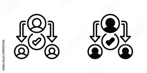 Succession Planning Vector Line Icon for Human Resources