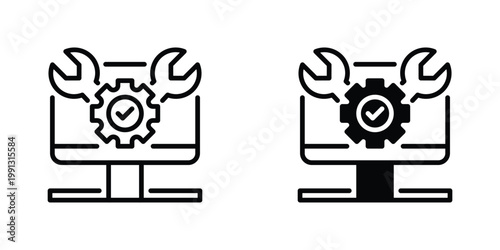 System Repair Vector Line Icon for UI and Web Design