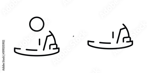 Hard Hat Vector Line Icon for construction and engineering