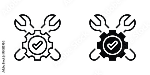 Maintenance Vector Line Icon for industrial repair and service