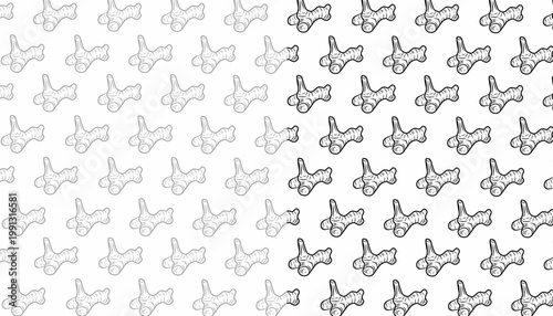 Galangal Seamless Pattern. Handdrawn Root Illustration. Botanical Spice Background. for Packaging Textile Design