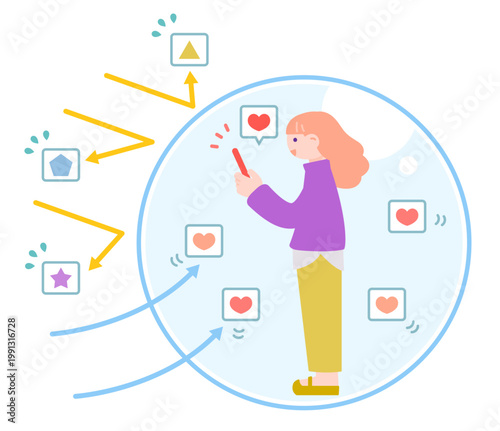 SNS時代のフィルターバブル図解