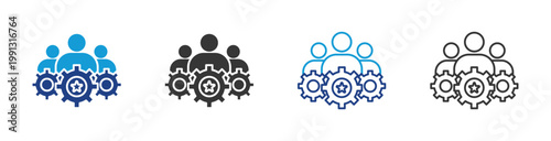 management icon set multiple style collection