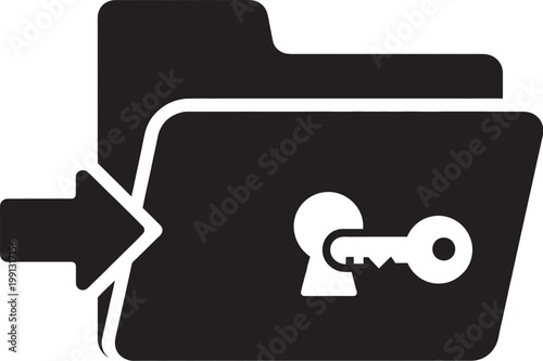 secure access folder with key icon