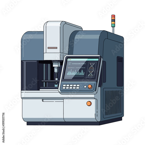 Modern DNA Sequencer Machine for Genetic Research and Biotechnology