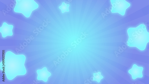 輝く星が飛び出しているブルーのグラデーション16:9背景