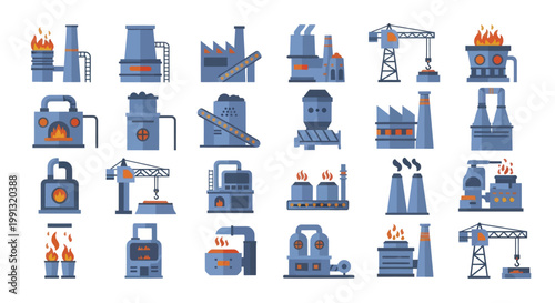 Industrial Factory Buildings and Manufacturing Plants Collection.