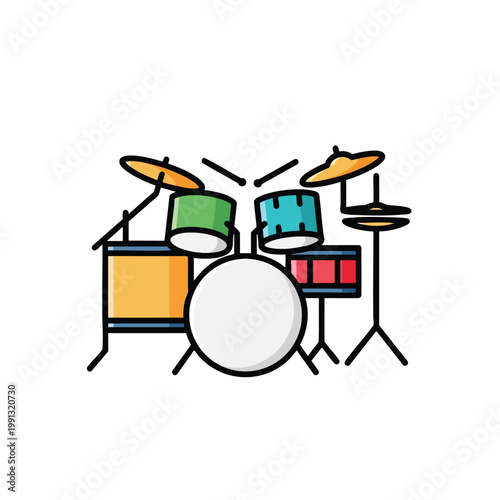 Colorful Modern Drum Set for Music and Entertainment