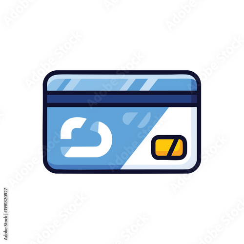 Close up of a modern credit card with chip magnetic strip and bank logo for financial transactions