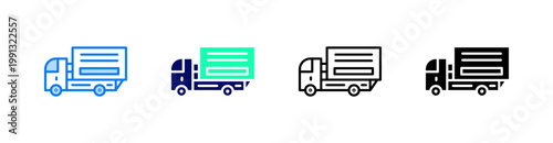 Delivery Multiple Style Icon Set Vector 