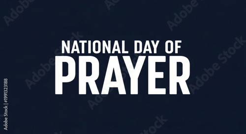 National Day of Prayer text graphic bold typography for religious events and spiritual observance clean design on dark background