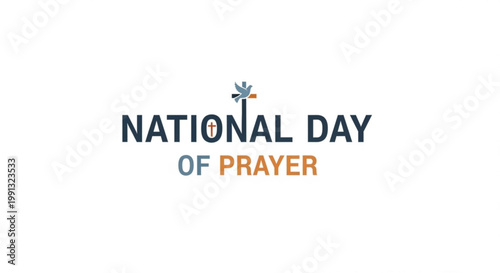 National Day of Prayer logo a simple and symbolic graphic for religious observance and community events isolated on a white background