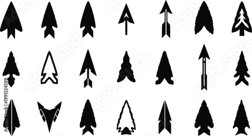 Diverse arrowhead collection hand drawn style editable stroke vector illustration for design graphic projects