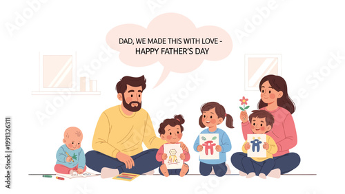 Father's Day joy:A tender moment of familial love and togetherness captured as children and their parents unite in a heartwarming celebration on Father's Day. 