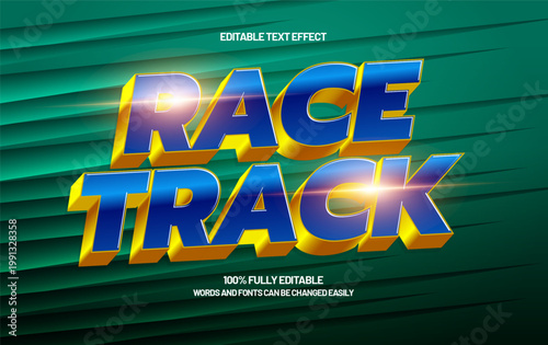 Race Track Editable Text Effect - Fast Racing Style Typography for Sports and Game Design