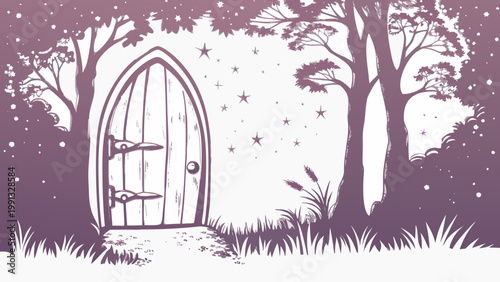 winter landscape with tree and snow