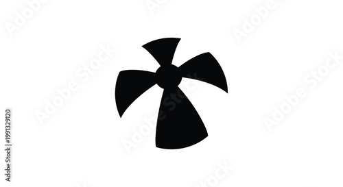 A black pinwheel on a white background