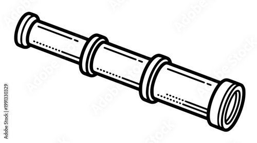 Vector illustration of a cylindrical pipe with connectors