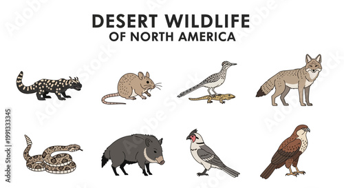 Desert wildlife North America animals.