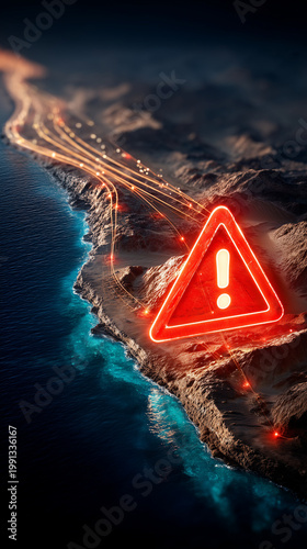 Warning Symbol over Coastli...