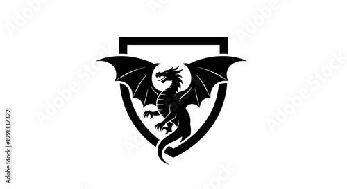 Black dragon on shield logo 1.