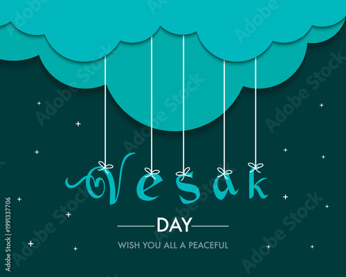 Vesak Day Hanging Typography Greeting Card