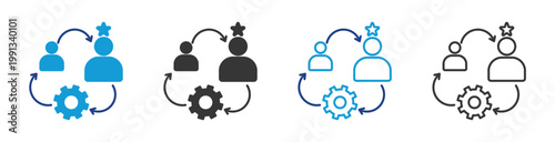 Transformation  icon set multiple style collection