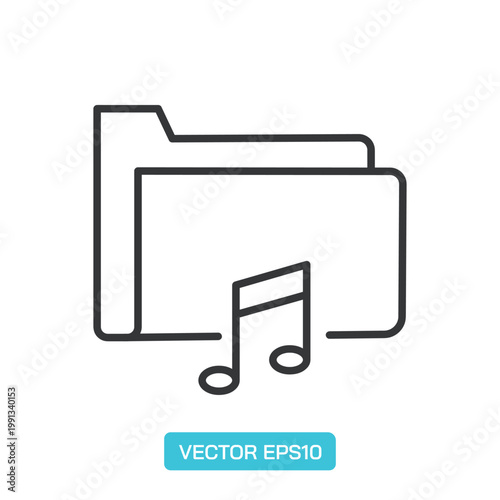 Folder Icons. Thin Line Symbol Elements Collection.