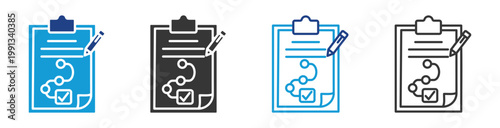 strategy icon set multiple style collection