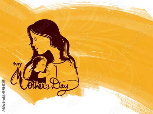 Happy Mothers Day Loving Mom Silhouette