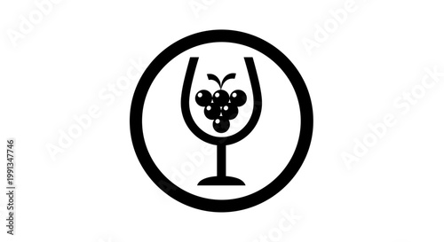 Black wine glass icon design.