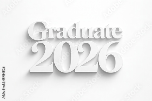 Graduate 2026 Typography in white