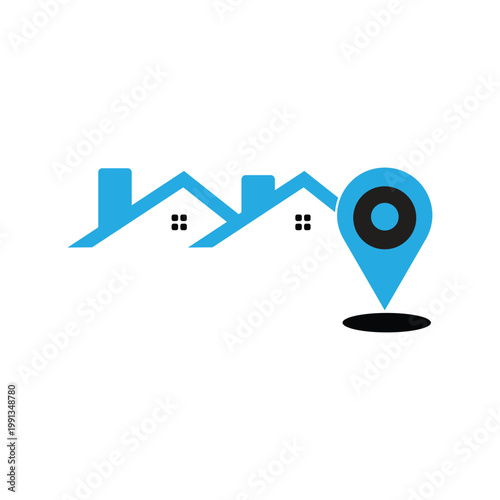 Real Estate Property Location Icon Design