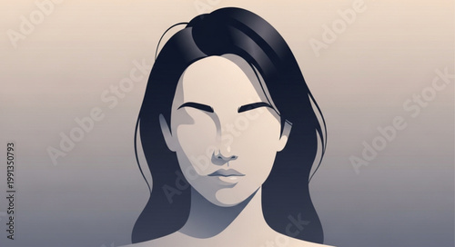 Abstract Portrait of a Woman with Closed Eyes.