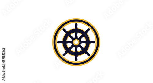 Buddhist Wheel of Dharma Symbol.